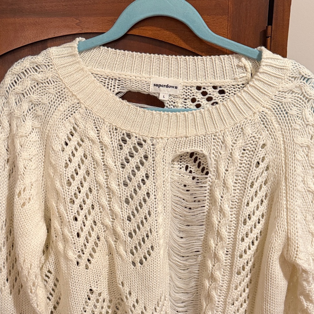 Superdown Women's Ivory Knit Sweater